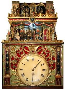 Großaufnahme der Flötenuhr von Ignaz Bruchsal