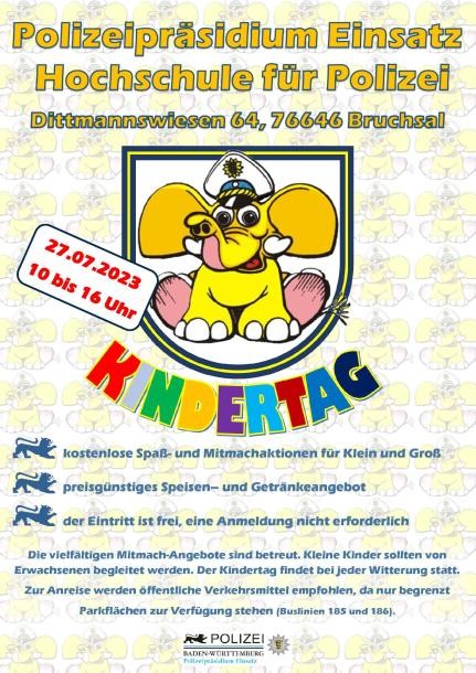 Plakat Kindertag der Polizei