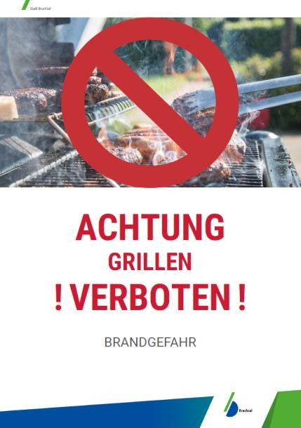 Achtung grillen verboten Schild