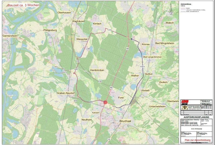Umleitungsplan des 4. Bauabschnitts