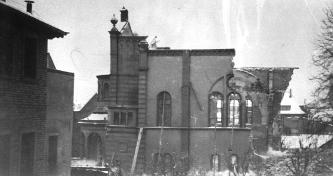 Brandruine der Bruchsaler Synagoge, nach November 1938