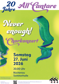 Einladung zum Chorkonzert "20 Jahre All Cantare - never enough"