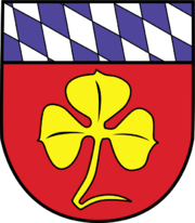 Wappen Helmsheim_Kleeblatt auf rotem Hintergrund